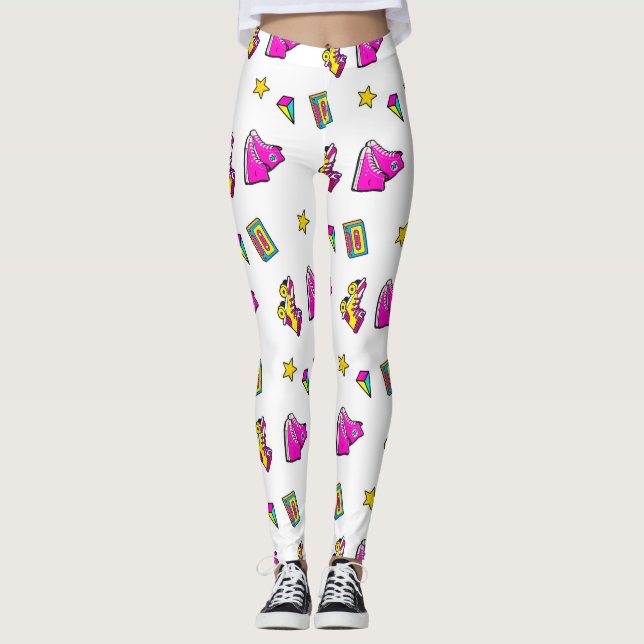 Skates pink and white leggings (Front)