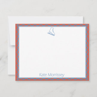 Skates with Soft Blues Personalized Note Card 