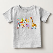 Skating Animals Baby Fine Jersey T-shirt