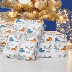 Skating at Christmas Wrapping Paper