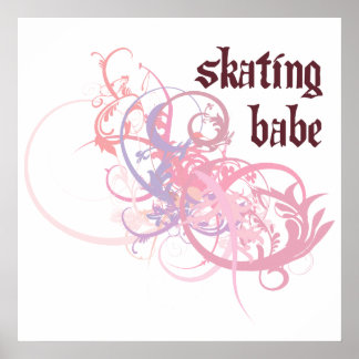 Skating Babe Poster