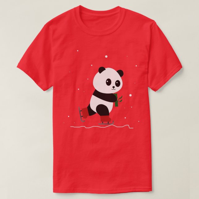 Skating Bear Ice Skating Bear with Ice Skates T-Shirt (Design Front)