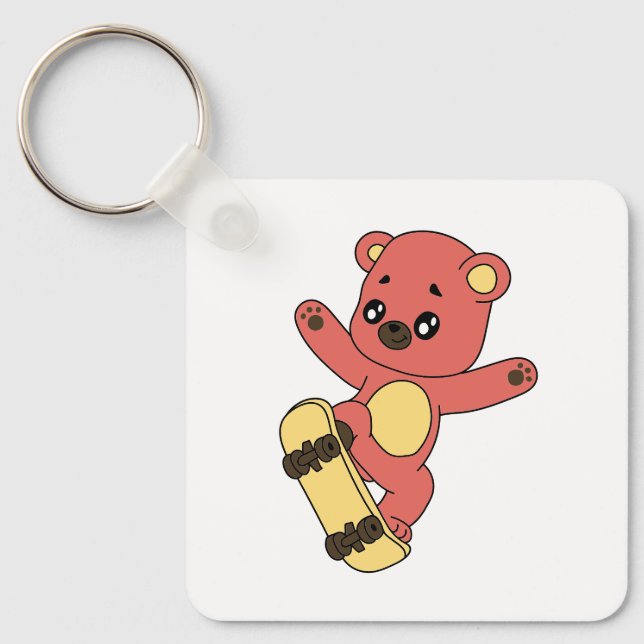 Skating Bear Key Ring (Front)