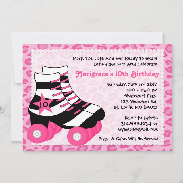 Skating Birthday Party Invitation (Front)