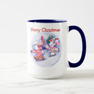 Skating Bunnies Christmas Mug