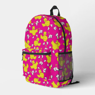 Skating Chick Text Printed Backpack
