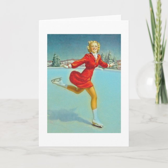 skating girl holiday card (Front)