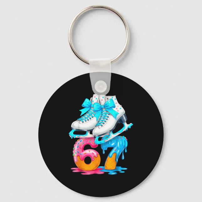 Skating Ice Cream Drip Number 67 Player 67th Birth Key Ring (Front)