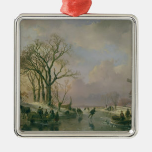 Skating in Holland Metal Tree Decoration