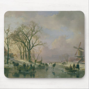 Skating in Holland Mouse Mat
