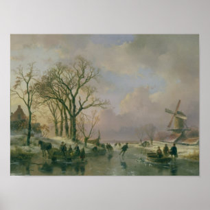 Skating in Holland Poster