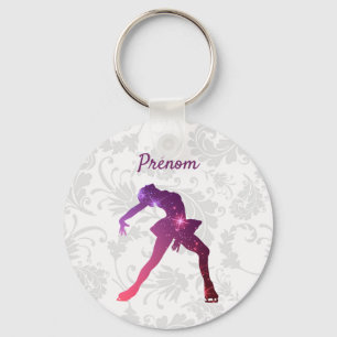 Skating key holder - Pink Purple Silhouette Ring