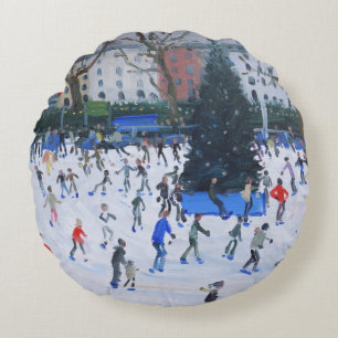Skating Natural History Museum 2012 Round Cushion