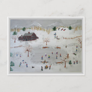 Skating on Silver Pond Postcard