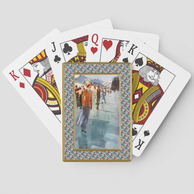 Skating on the lake playing cards (Back)