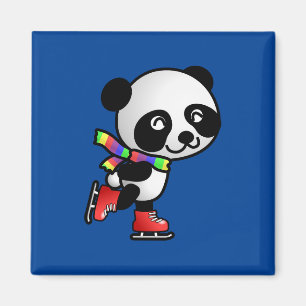 Skating Panda, cute and colorful Magnet