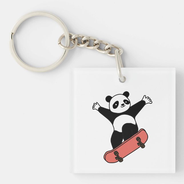 Skating Panda Key Ring (Front)