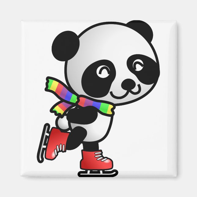Skating Panda Magnet (Front)