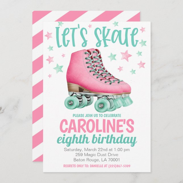 Skating Party Birthday Invite (Front/Back)