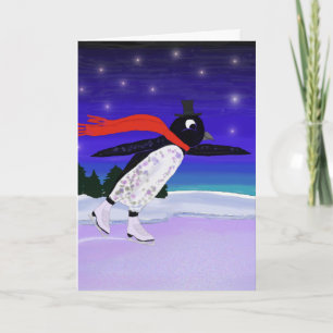 Skating Penguin Holiday Card