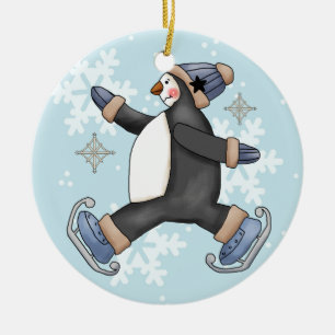 Skating Penguin Keepsake Holiday Ornament