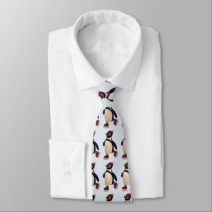 skating penguin tie