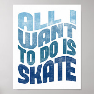 Skating Poster Ice Skates Roller Print