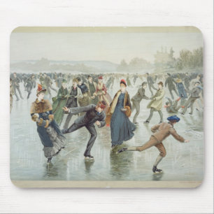 Skating, published by L. Prang and Co. Mouse Mat