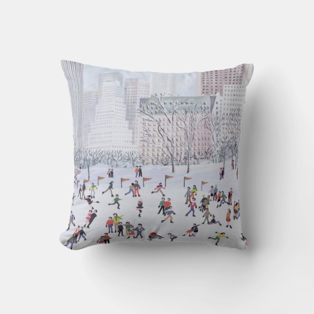 Skating Rink Central Park New York 1994 Cushion (Front)