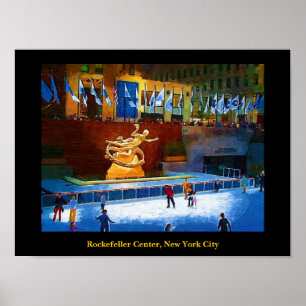 Skating Rink, Rockefeller Centre, New York City Poster