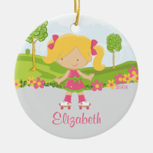 Skating Roller Skater Girl Christmas Ornament