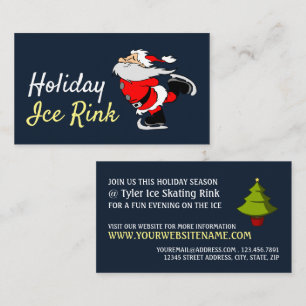 Skating Santa, Holiday Ice Rink, Festive Event Business Card