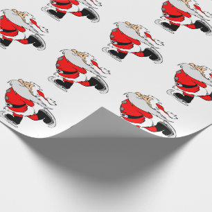 Skating Santa Wrapping Paper