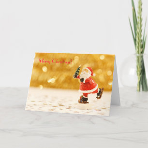 Skating Santa X-mas Holiday Card