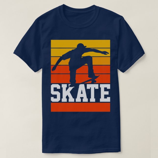 Skating Skater Skateboard Retro T-Shirt (Design Front)