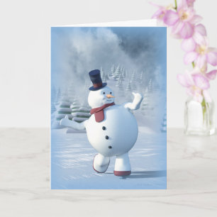 Skating Snowman Card