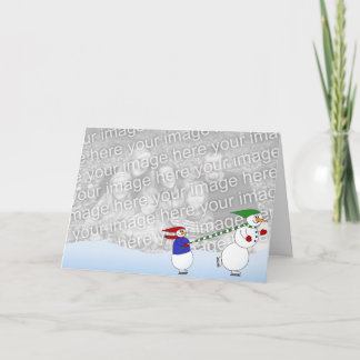 Skating Snowmen Holiday Card