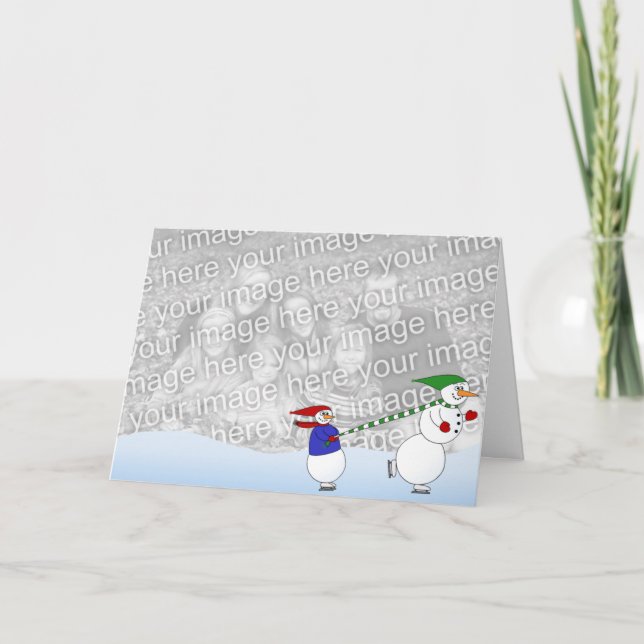 Skating Snowmen Holiday Card (Front)