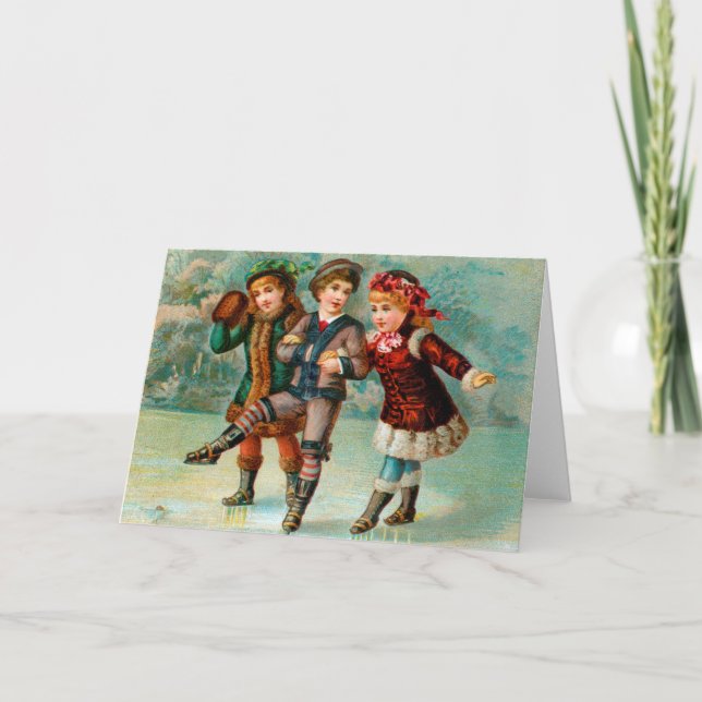 Skating Trio Greeting Card (Front)