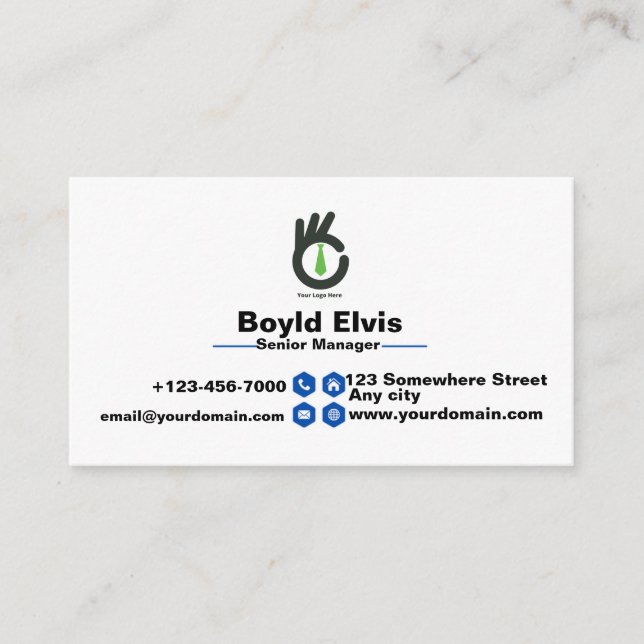 Skaymarts | Black and Blue Minimalist Personal Business Card (Front)