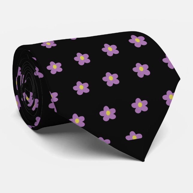Skaymarts Black Colour Rose Floral Design Neck Tie (Rolled)
