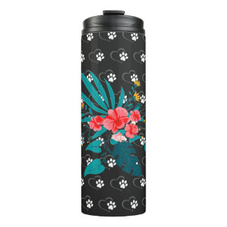 Skaymarts | Black Floral Design Thermal Tumbler