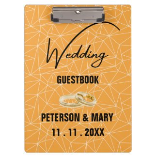 Skaymarts | Elegant Yellow Black Wedding Guest Clipboard