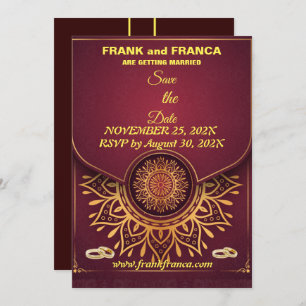 Skaymarts Mandala Calligraphic Unique Script Sav Save The Date