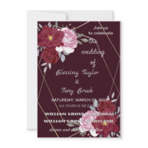 Skaymarts | Maroon Elegant Calligraphic Wedding  I