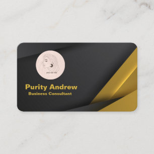 Skaymarts Minimalist black and yellow QR Code Business Card