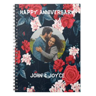 Skaymarts | Pretty Rose Floral Wedding Anniversary Notebook