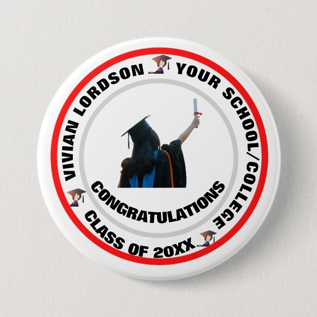 Skaymarts | Ring Circle Graduation Celebration  7.5 Cm Round Badge (Front)