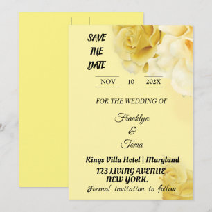 Skaymarts   Romantic Yellow Botanical Geometric Sa Save The Date