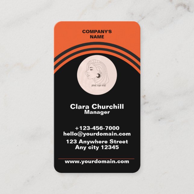 Skaymarts | Simple Black Orange Professional  Business Card (Front)
